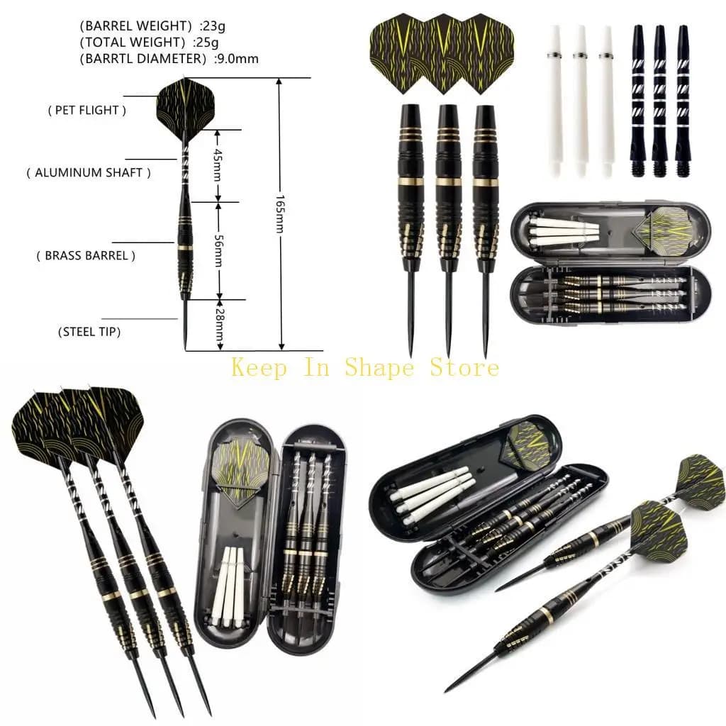 U1JC 3 Pcs Professional Competition Replaceable Sticks Needle Tip Darts Set with Storage for Case Beginner Throwing Hard