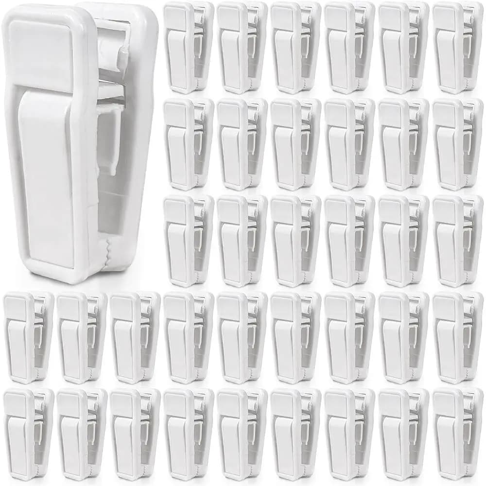 Confezione da 40 Clip Sottili in Plastica per Appendiabiti per Bambini, Set di Ganci in Velluto (Bianco)