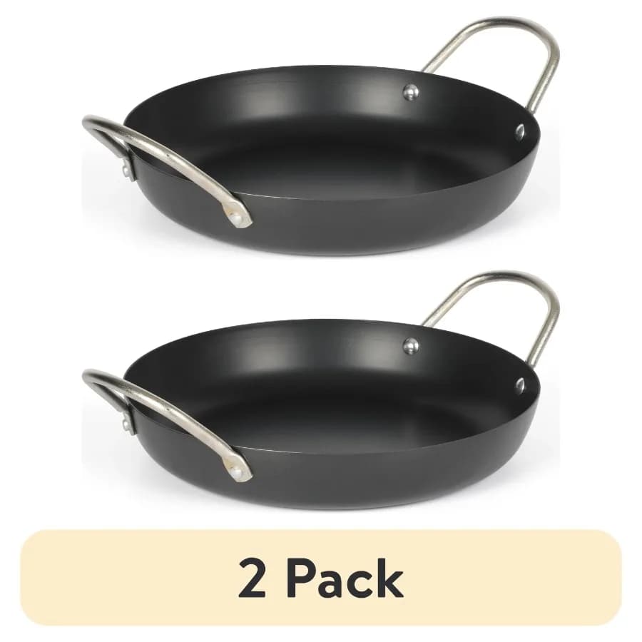 2 pack Smithfire 11-inch Carbon Steel Paella Fry Pan