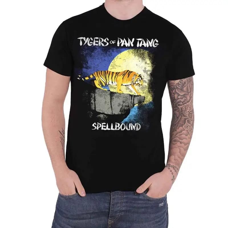 Tygers Of Pan Tang T Shirt Spellbound Album Band Logo New Official Mens Black