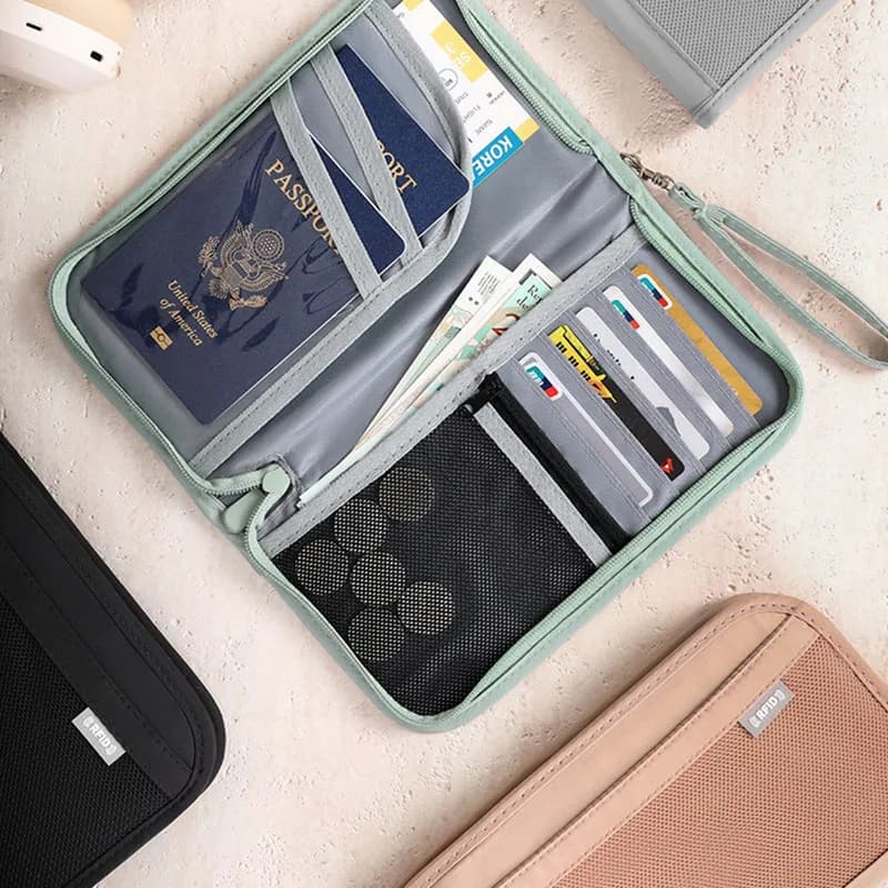 Portable Boarding Passport Holder Fashion Large Capacity Hand Wallet Credit Card Holder Purse Travel Document Pouch