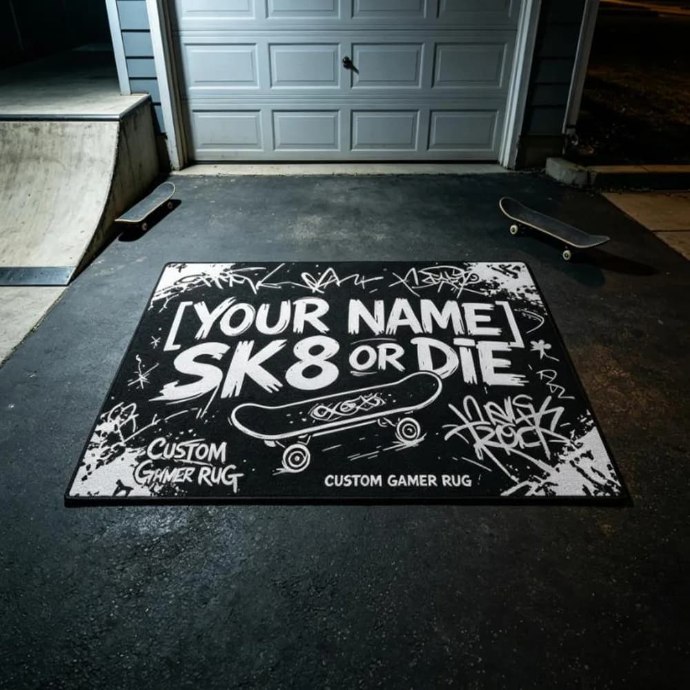 Floor rug bedroom decor gamer custom name print durable wear resistant carpet cool gaming pattern mat for bedroom