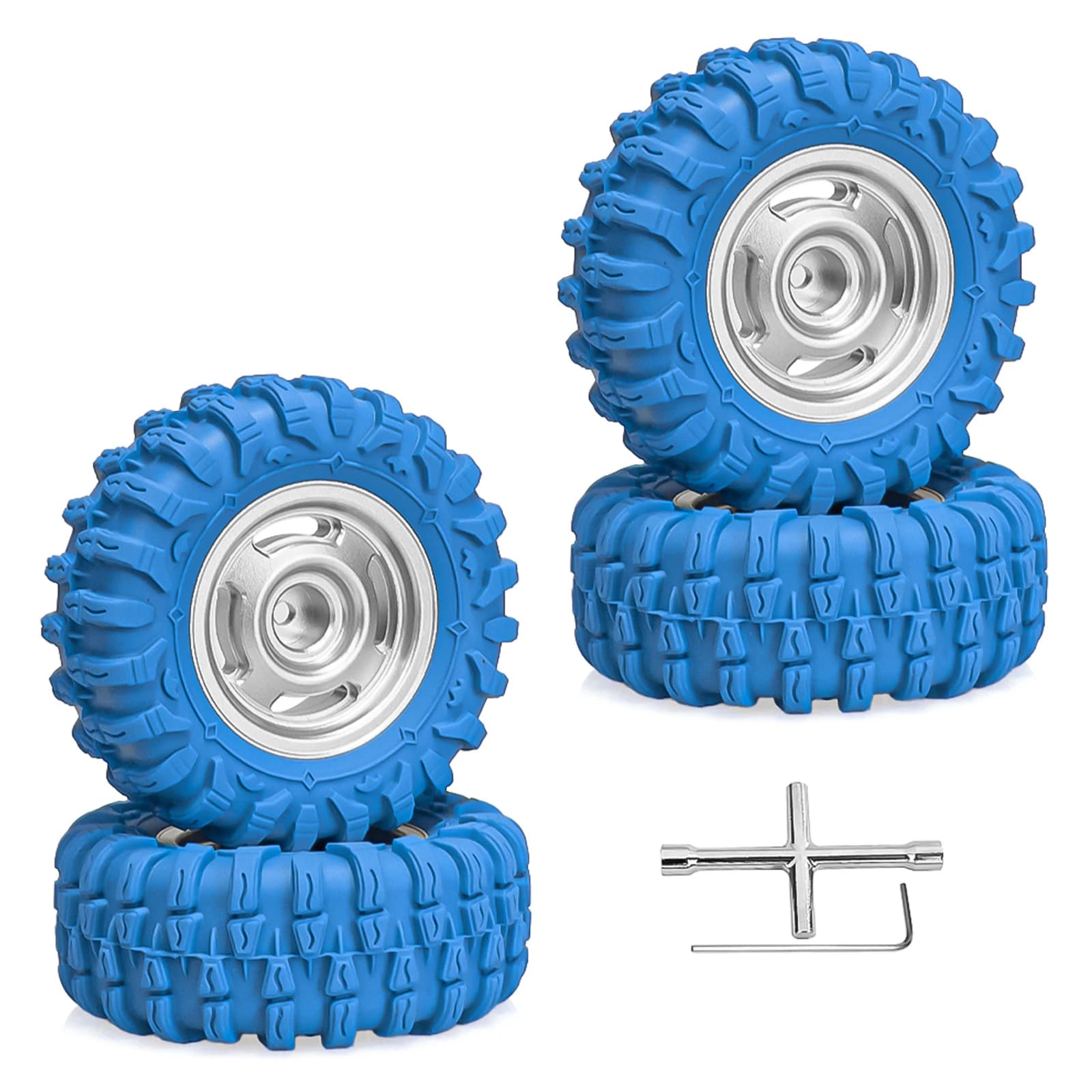 OKHL Pneumatici Beadlock in Alluminio da 1.45" 1.3 per Crawler, Colorati, 4 Pezzi per Upgrade Auto RC Crawler 1/18 1/24 TRX4M SCX24
