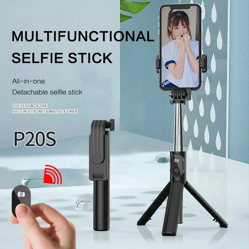 DIXSG P20S Wireless Bluetooth Selfie Stick 73cm Mobile Phone Mini Tripod Portable Multi-function Folding Live Broadcast Stand