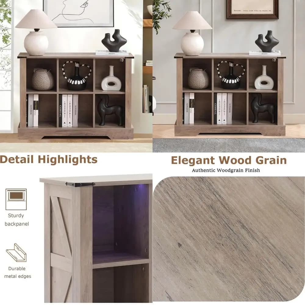 Organizer portaoggetti a 6 cubi illuminato a LED - Libreria in legno con portaoggetti, mensola cubica moderna per soggiorno, camera da letto, ufficio domestico