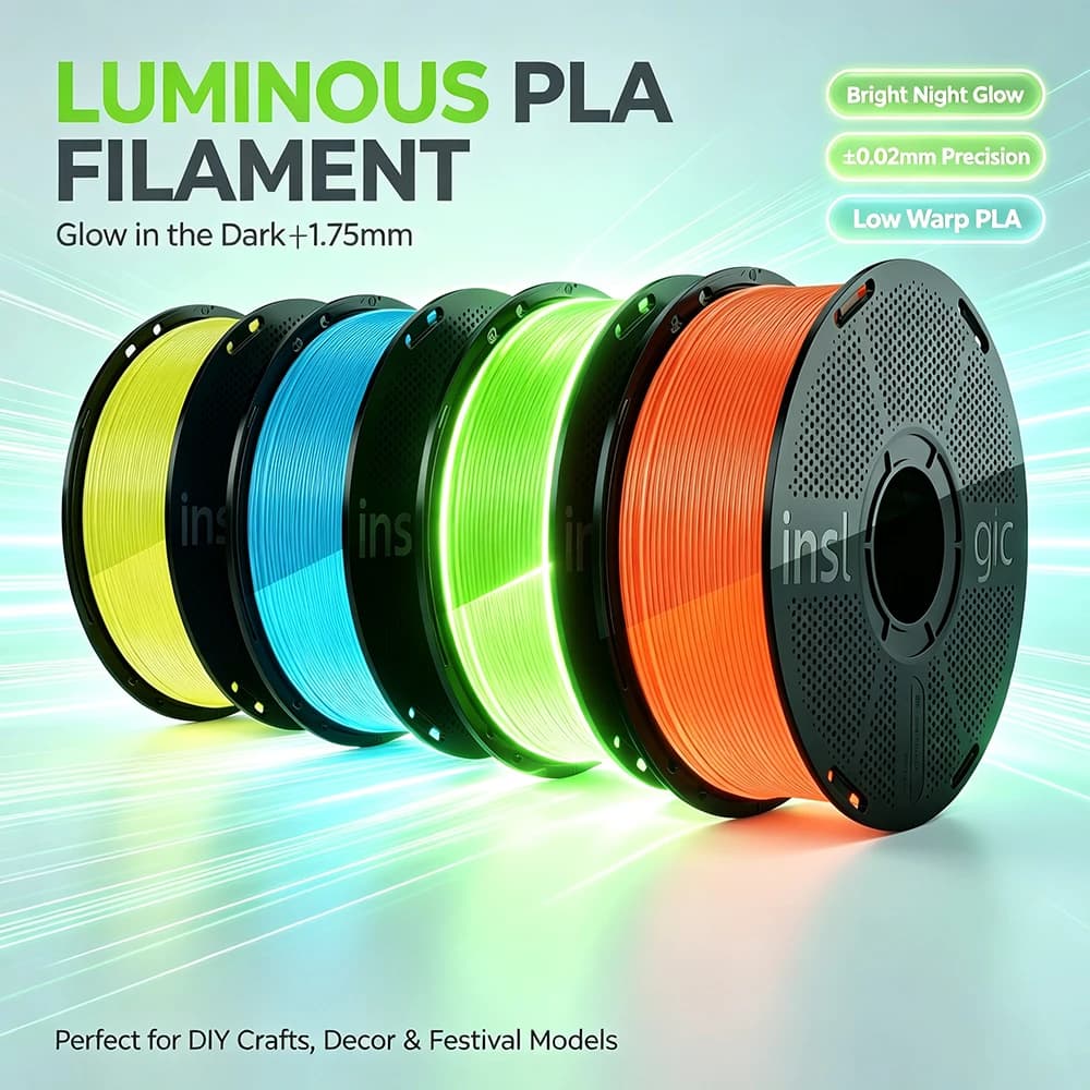 1.75mm PLA Blue to Luminous Blue, Green, Luminous yellow 3D printing Filament pla red to Luminous red 3d printer filament 250gx4