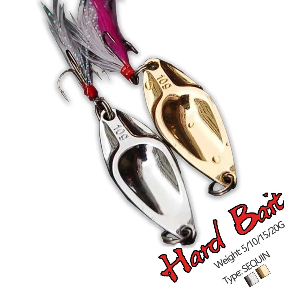 1 pz richiamo di pesca 5g 10g 15g 20g lustro metallo Treble Peche Long Shot richiamo duro Wobbler carpa attrezzatura da pesca Spinner Bait