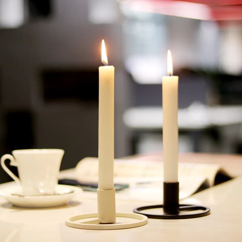 Portacandele Singolo in Metallo, Ornamenti Creativi, Accessori per Cena Romantica a Lume di Candela in Stile Nordico, Portacandele in Ferro