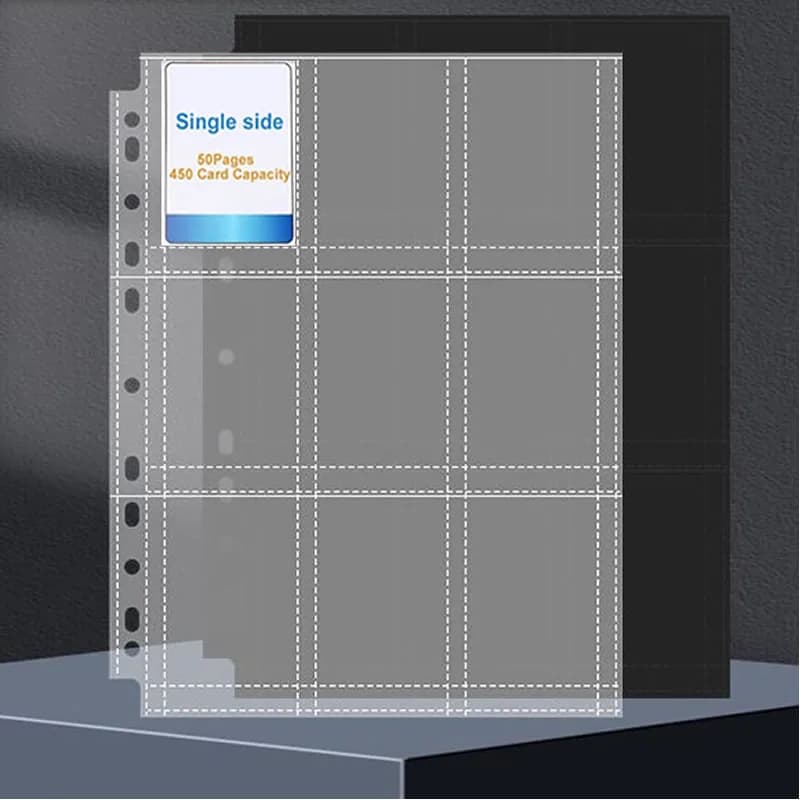 50 Pages 450 Pockets Single Side Trading Card Album Holder Sleeves 9 Pocket Clear Plastic Game Protectors Pokemon Baseball Cards