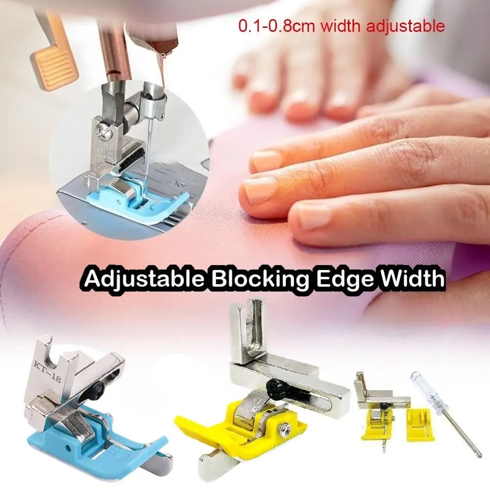 0.1-0.8cm Width Adjustable Sewing Machine Presser Foot Plastic With Plastic Presser Foot Base Press Foot Oxford Edge Guide KT-18