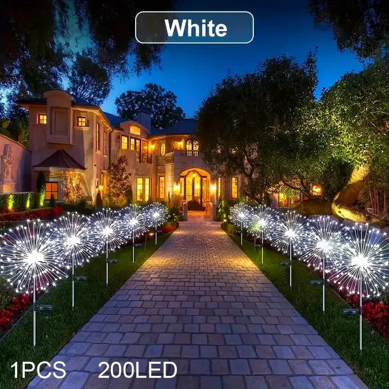 Luci solari per fuochi d'artificio luci Decorative per esterni con globo di erba impermeabile per esterni per Gargen Christmas Lawn Pathway