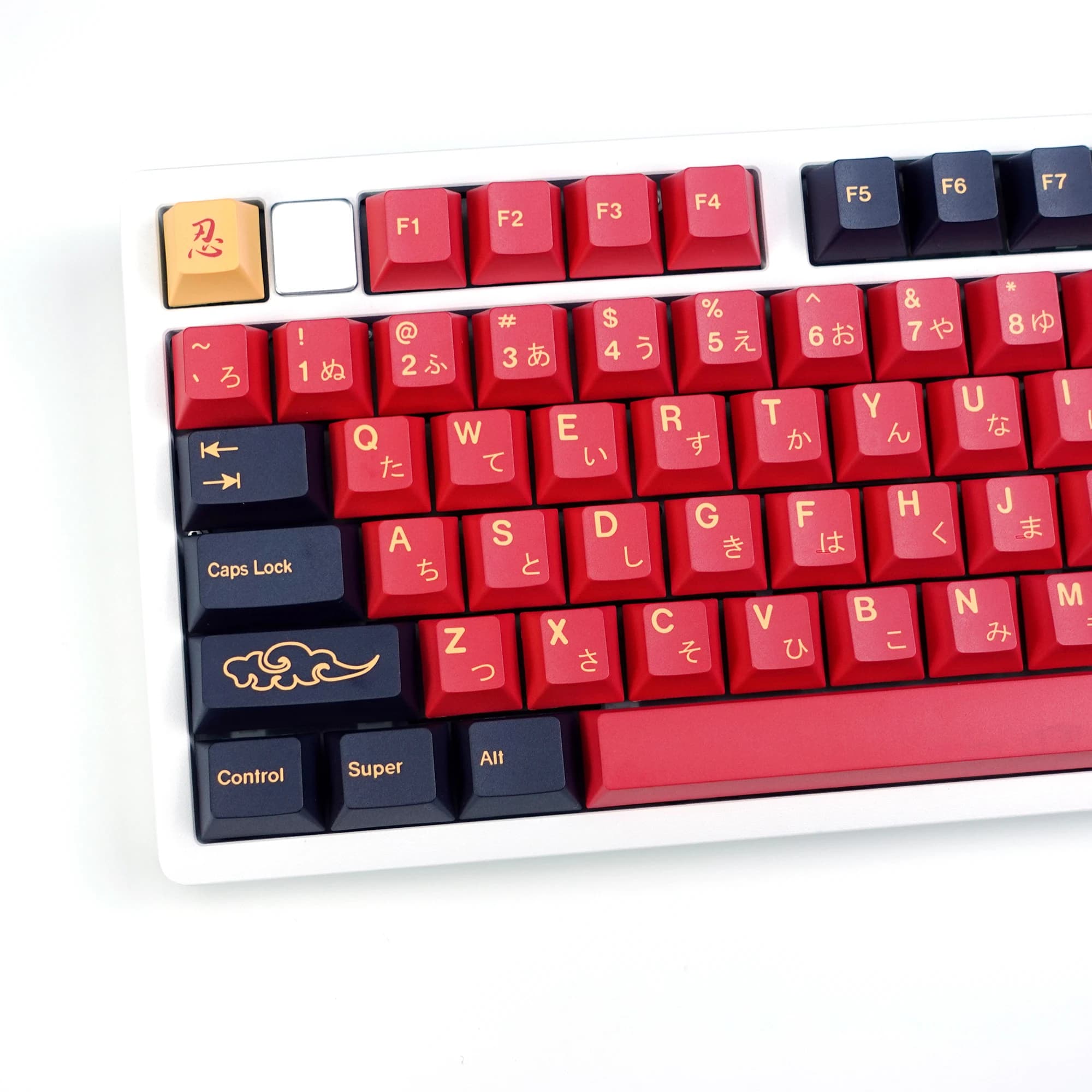 KBDiy GMK Red Samurai Copritasti PBT Retro Cherry giapponese Profilo Alice Split Space ISO Keycap per 60 Tastiera meccanica da gioco