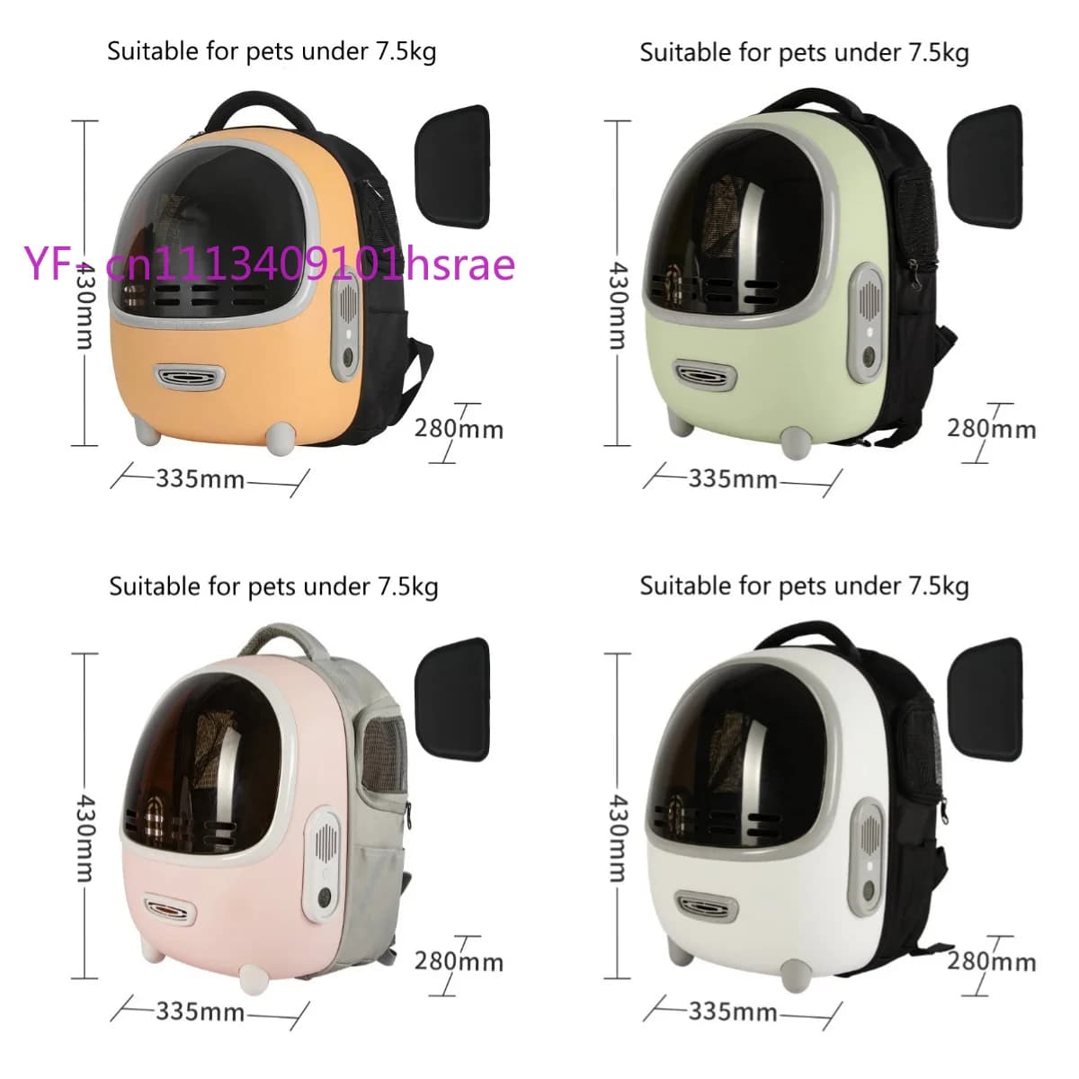 Zaino Trasparente Portatile Grande per Gatti con Ventola Integrata e Luce, Borsa da Viaggio Traspirante per Animali Domestici di Grado Aeronautico