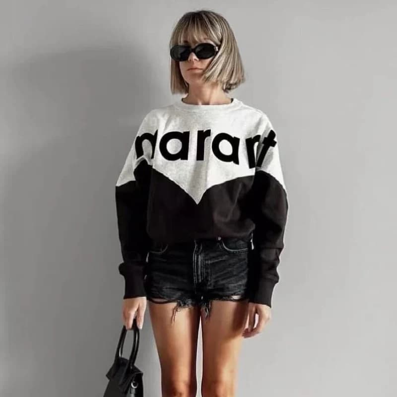 Nuova Felpa da Donna Autunno Inverno 2025 con Fodera in Pile, Collo Tondo, Blocchi di Colore, Logo Classico Stampato, Stile Street Casual e Confortevole