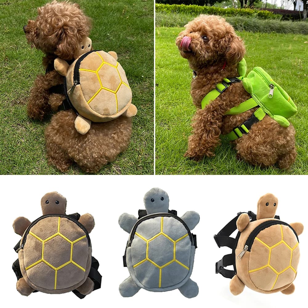 Durevole Pet Self Carry zaino borsa a forma di tartaruga cintura regolabile zaino per cuccioli Cartoon imbracatura portatile borsa per Snack all'aperto per cani
