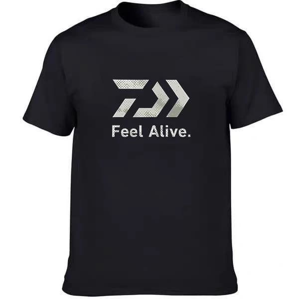 2026 New Sport Breathable T-Shirt, Outdoor Fishing Style Letter Arrow Print Casual Cotton Tee, Luxury Short Sleeve