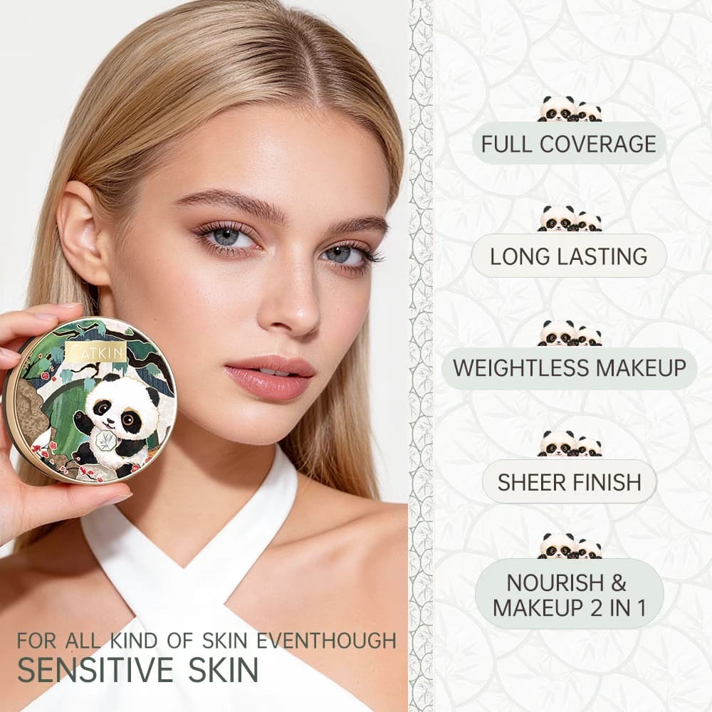 Panda Land Funded with full cover cushion, breathable nourishing porous face makeup Save for sensitive skin