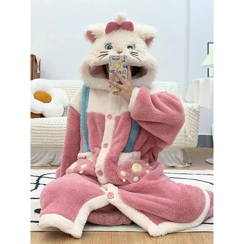 Candy 2025 Adulto Marie Cat Costume Cosplay Vestaglie Kigurumi Tutina Anime Camicia da notte Halloween Cartoon Pigiama