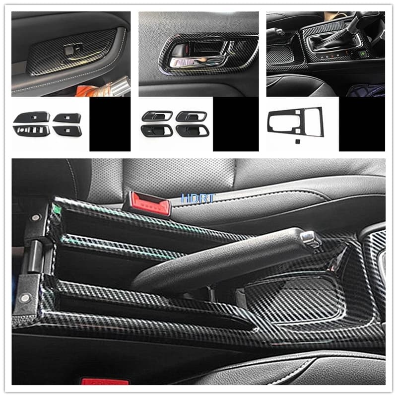 Pannello di controllo della finestra del cambio interno in fibra di carbonio per auto presa d'aria Trim guida a destra per Honda City Hatchback 2021 +