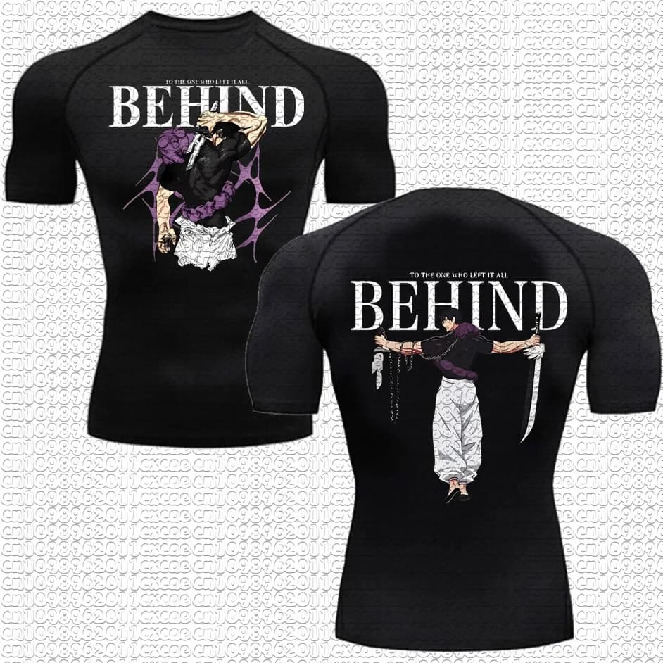 Summer New Jujutsu Kaisen Toji Fushiguro Raglan Quick Dry Fitness Compression Tee Front Back Print Anime Unisex Sports T-Shirt