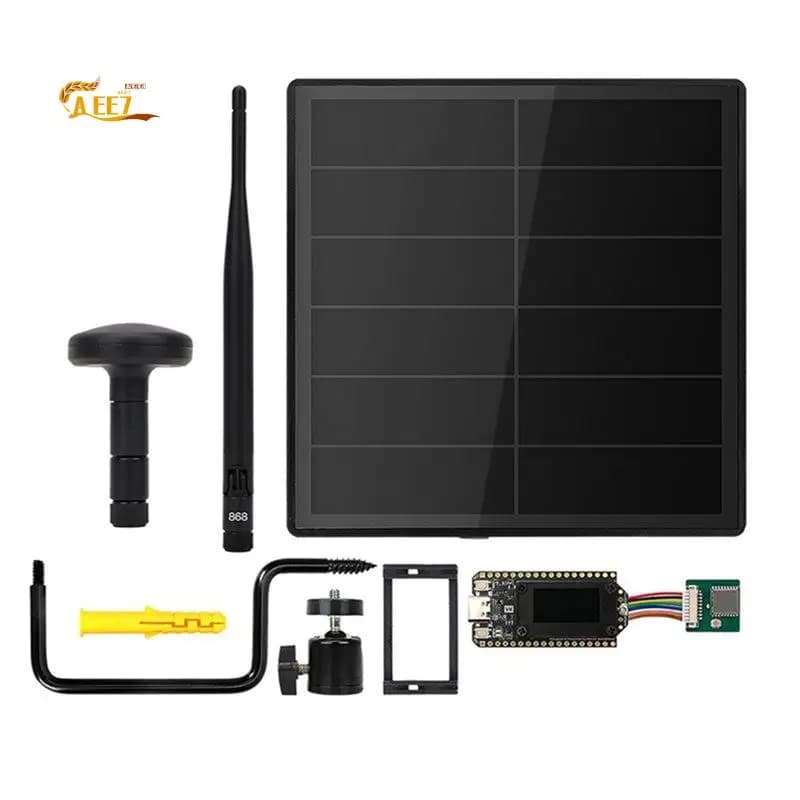 AEE7-D5L Ripetitore Solare Lora Node Heltec Wifi Lora 32 V4 Rete Mesh con Modulo GPS Compatibile con Meshcore Meshtastic