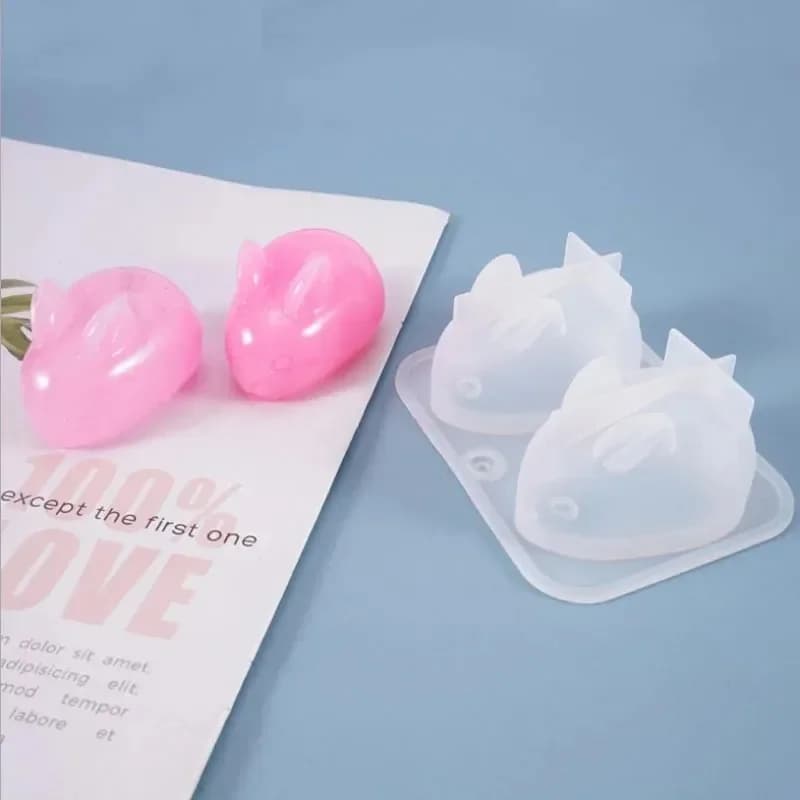 Stampo in Silicone per Resina per Statuette di Coniglietti 3D - Ideale per Candele, Creazioni in Gesso e Progetti, Perfetto per Decorazioni Pasquali, Coniglio