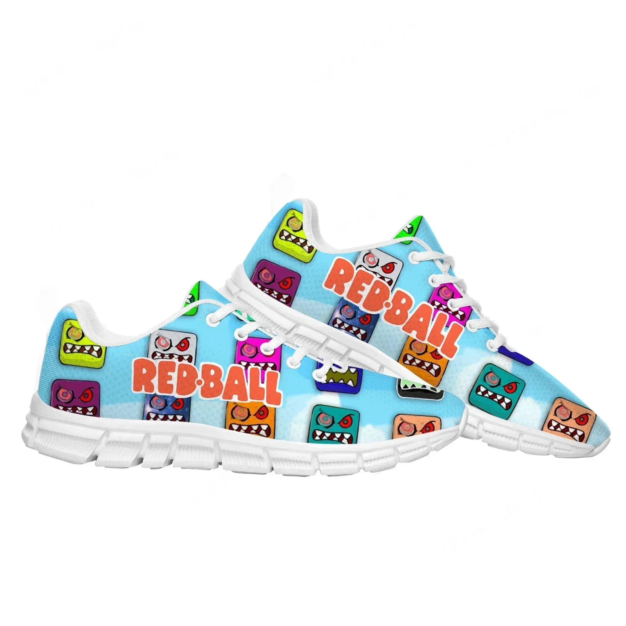 Red Ball Sports Custom Shoes Hot Cartoon Game Mens Womens Sneaker Fashion Tailor Made Couple Built Shoes
