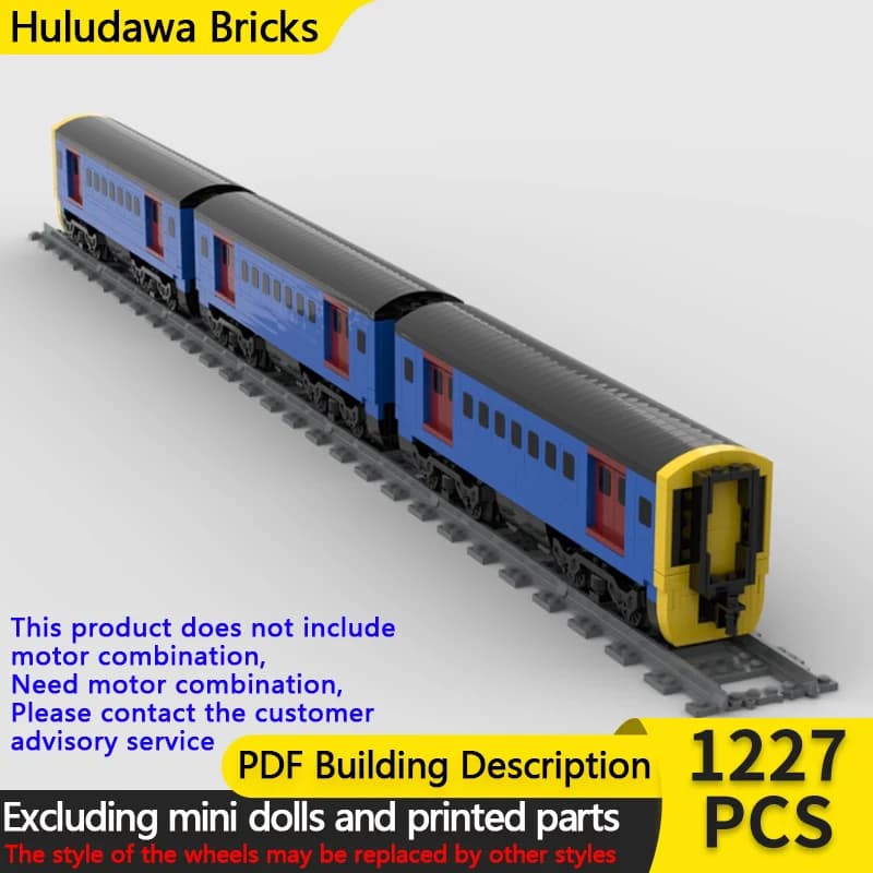 City Car Model MOC Building Bricks Railway Modern Passenger Train Modular Technology Children Holiday Gifts Assemble Toys Suit