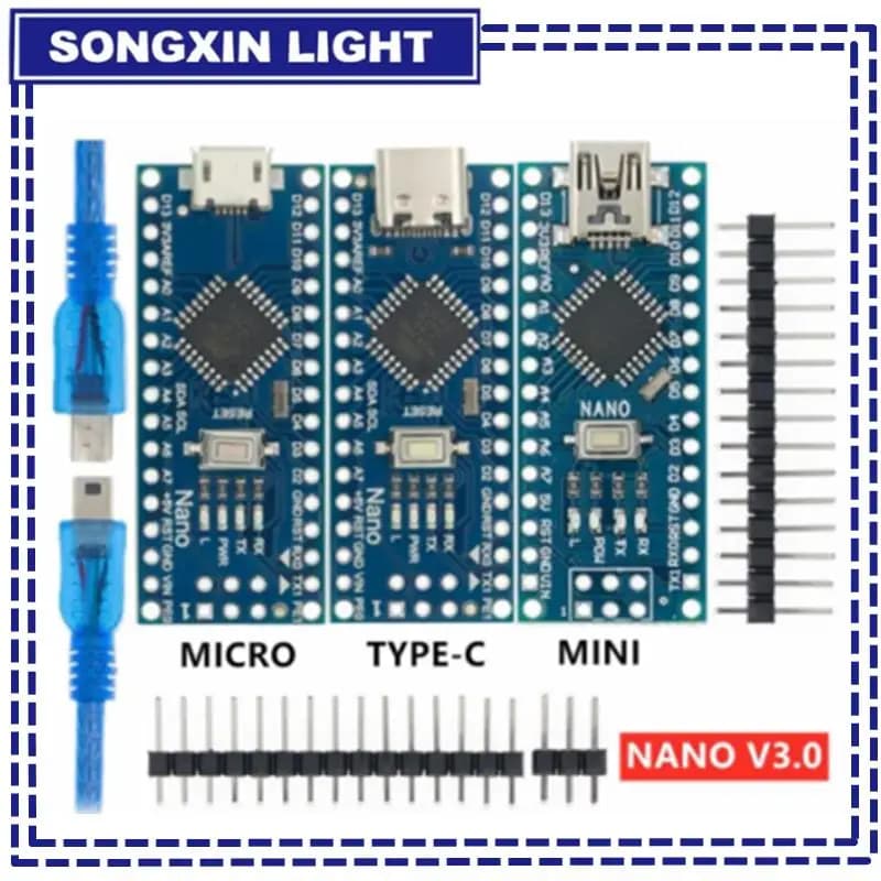 Micro/Mini/Type-C USB con bootloader compatibile per controller Arduino Nano 3.0 CH340 driver USB 16Mhz Nano v3.0 ATMEGA328P