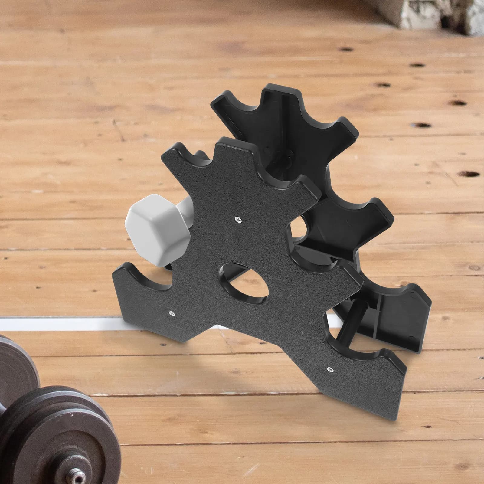 Wear Resistant Dumbbell Rack Plastic Stable Weight Stand Tree Shape Dumbbell Holder Gym Rack for Dumbbells Gym Supply