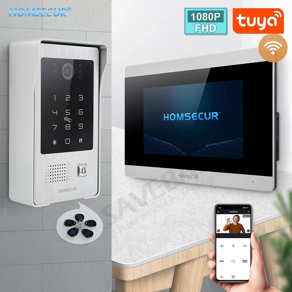 Tuya APP 7" HD vivavoce intelligente WiFi videocitofono campanello appartamento monitoraggio residenziale privato password accesso RFID