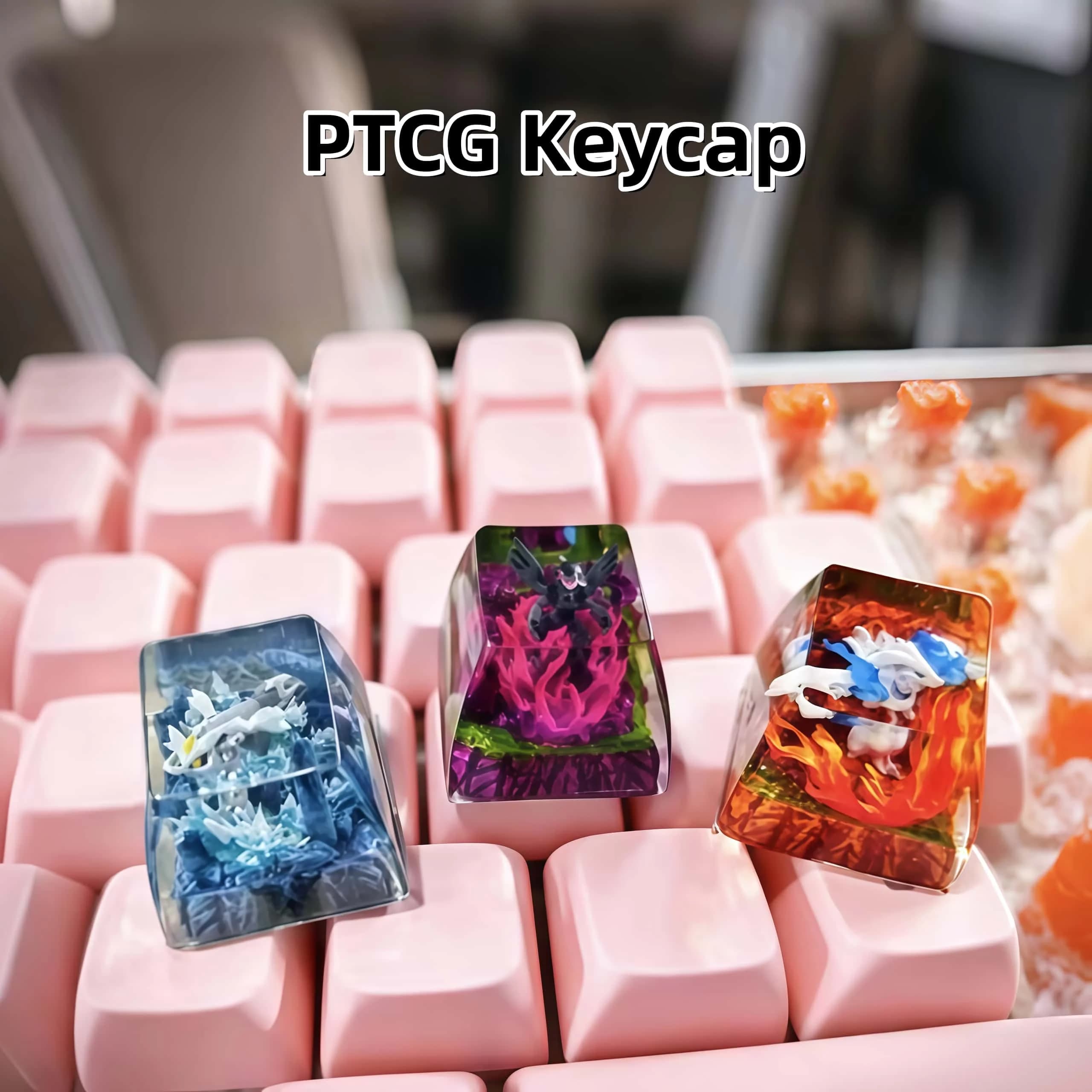 Handmade Resin Keycap Ancient Trio Rayquaza‑Groudon‑Kyogre Transparent Stereoscopic Keycap For Mechanical Keyboard