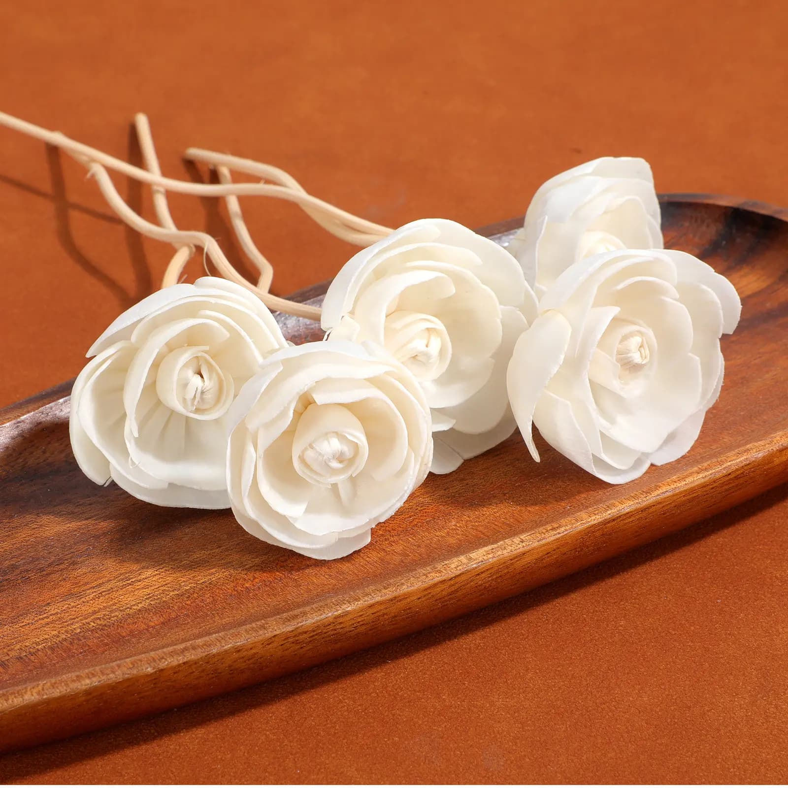 8 Pezzi Bastoncini Diffusori in Rattan a Forma di Fiore per Aromaterapia, Decorazione con Oli Essenziali, Aromi Rilassanti