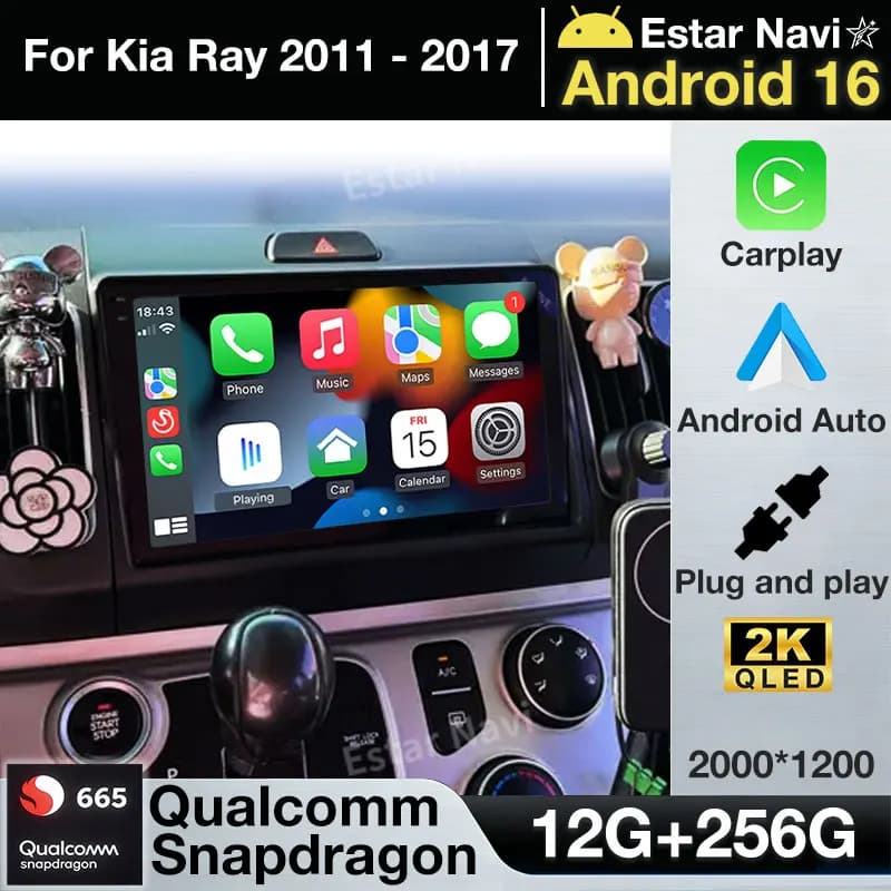 9" Radio For Kia Ray 2011 - 2017 Car Radio 4G GPS WIFI Video Multimedia Player DSP IPS Carplay Auto 8 Core Android 16 Head Unit