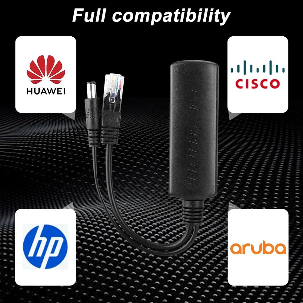 Splitter POE 10/100/1000Mbps IEEE802.3af/at 44-57V a 12V 2A Alimentatore per HUAWEI per telecamera IP Dispositivo AP wireless o nonPOE