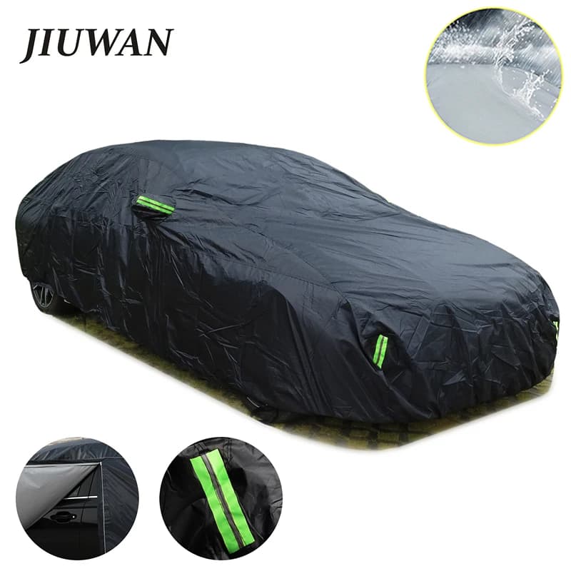 Universal Complete Car Covers SUV/Bell Waterproof Outdoor Protection for Sun, Rain, Snow, UV, Hinge Design for Car, Black Car Cover S-XXL
