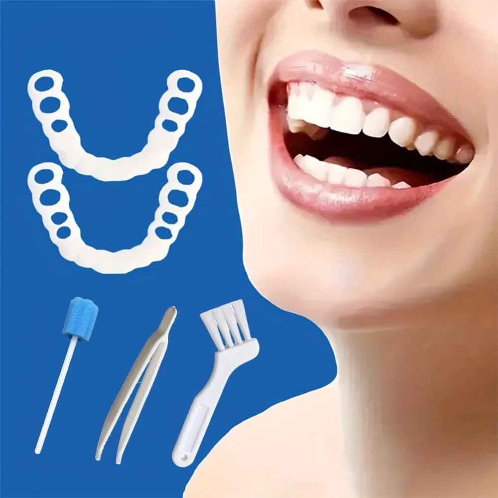 Nuove faccette dentali per la cura quotidiana della bellezza, copertura sbiancante istantanea per un sorriso, abbinabile al trucco per migliorare l'aspetto generale H2931