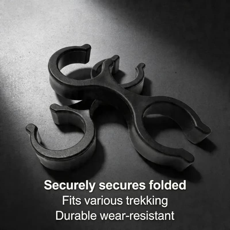 4 Clip per Bastoncini da Trekking Compatibili con Supporto a Sgancio Rapido a Forma di 8 per Zaini, Porta Bastoncini da Escursionismo e Sci