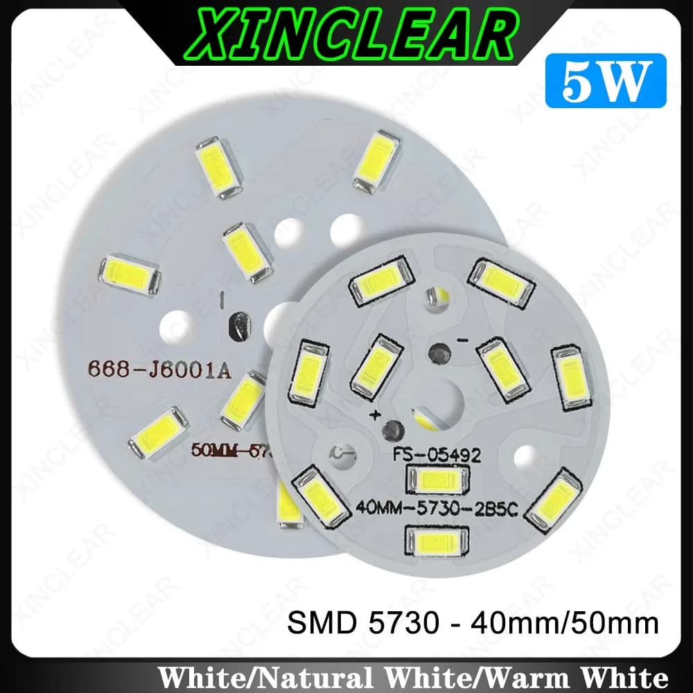 10pcs LED Light Panel 15-17V 5W 40mm 50mm SMD 5730 LED PCB Light Panel Warm White White Bulb Crystal Plafoniera da incasso