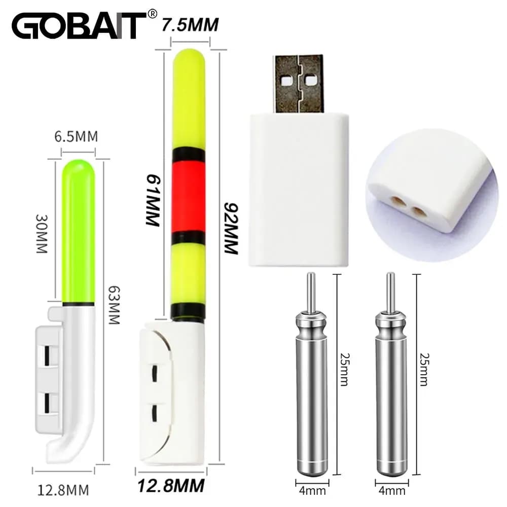 Luce da pesca Stick Rod LED CR425 Batteria al litio da 3,6 V Kit di ricarica USB Strumento da pesca Attrezzatura luminosa Lampada fluorescente luminosa notturna
