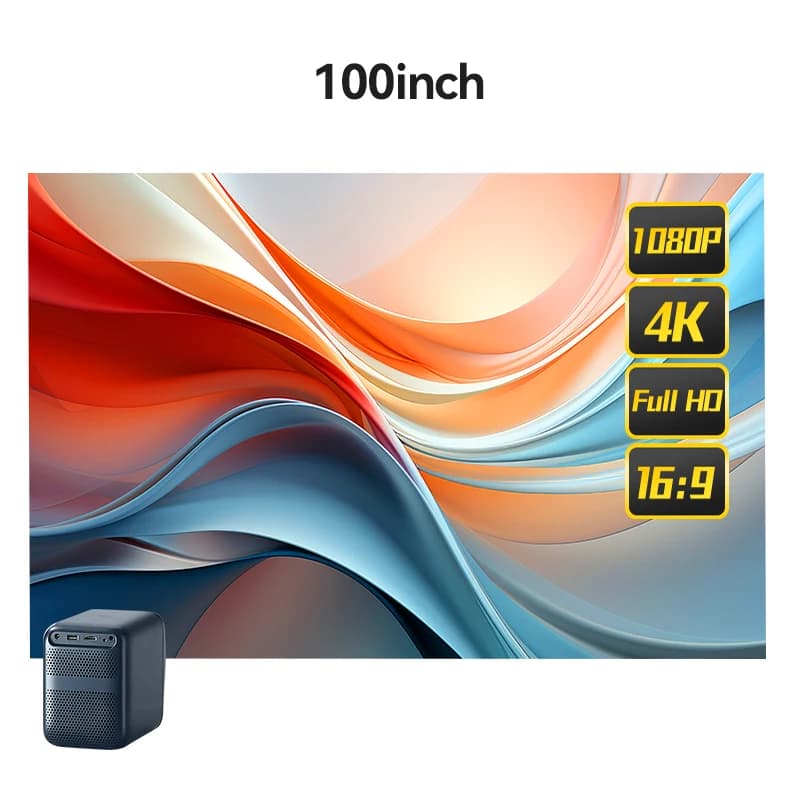 Wanbo Schermo per proiettore con tenda anti-luce HD da 100 pollici 16:9 Schermo per proiettore 3D 4K pieghevole portatile per interni Ultra View