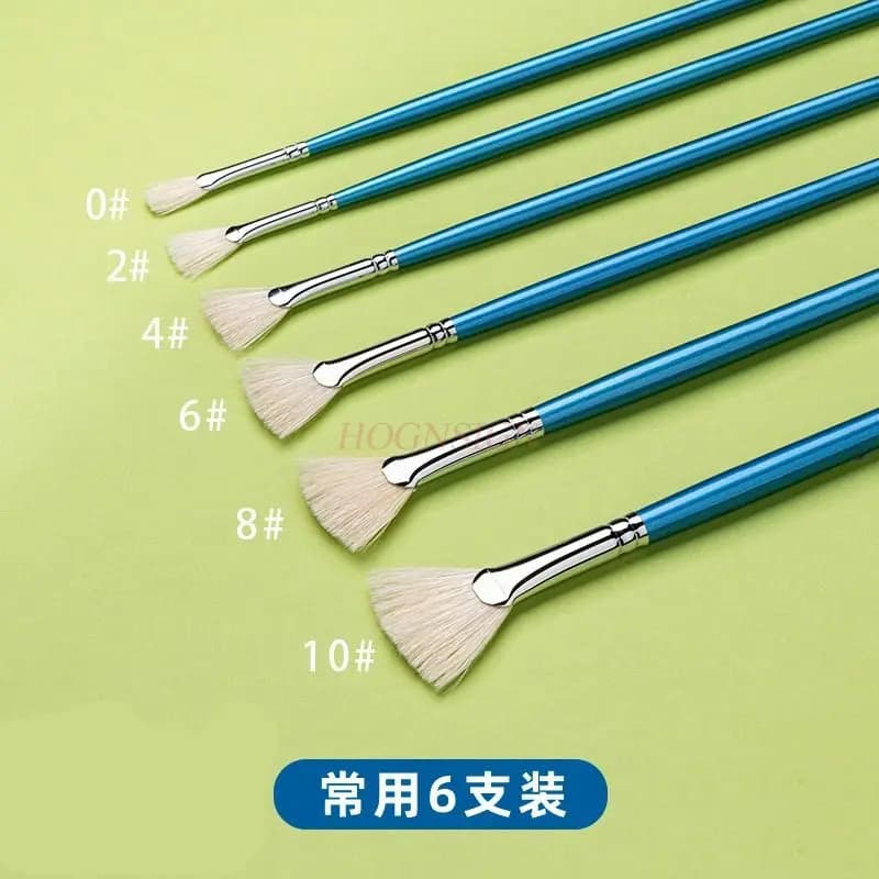6pcs Wolf Hair Slant Peak Pen Board Brush Ultra Fine Brush Set Painting Soft Head Line Drawing Pen