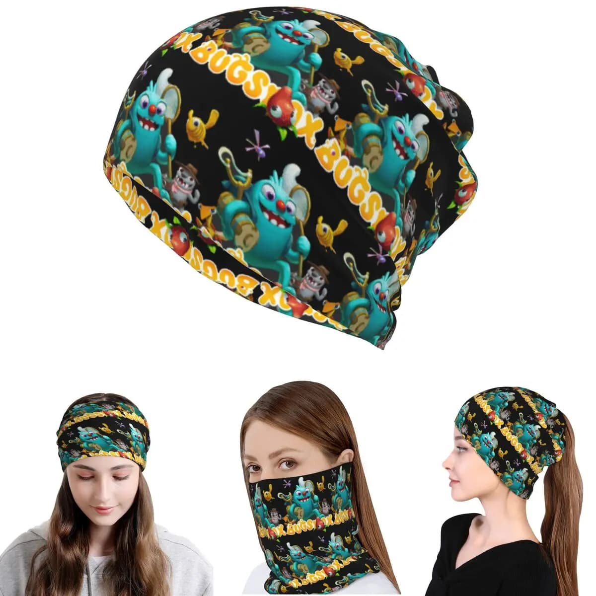 Bugsnax Bandana, Scaldacollo, Sciarpa Avvolgente, Fascia Multifunzione, Berretto per Uomini e Donne Adulti, Lavabile