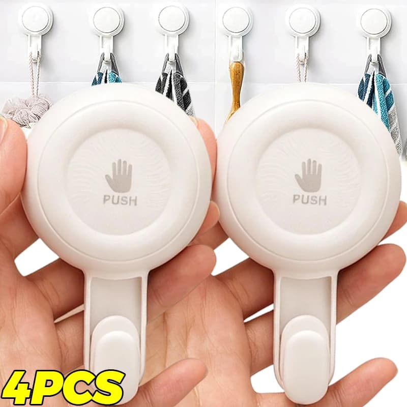 Ganci doccia resistenti con ventosa impermeabile, appendiabiti da parete per bagno e cucina, porta asciugamani e accappatoi, supporto per stoccaggio sottovuoto
