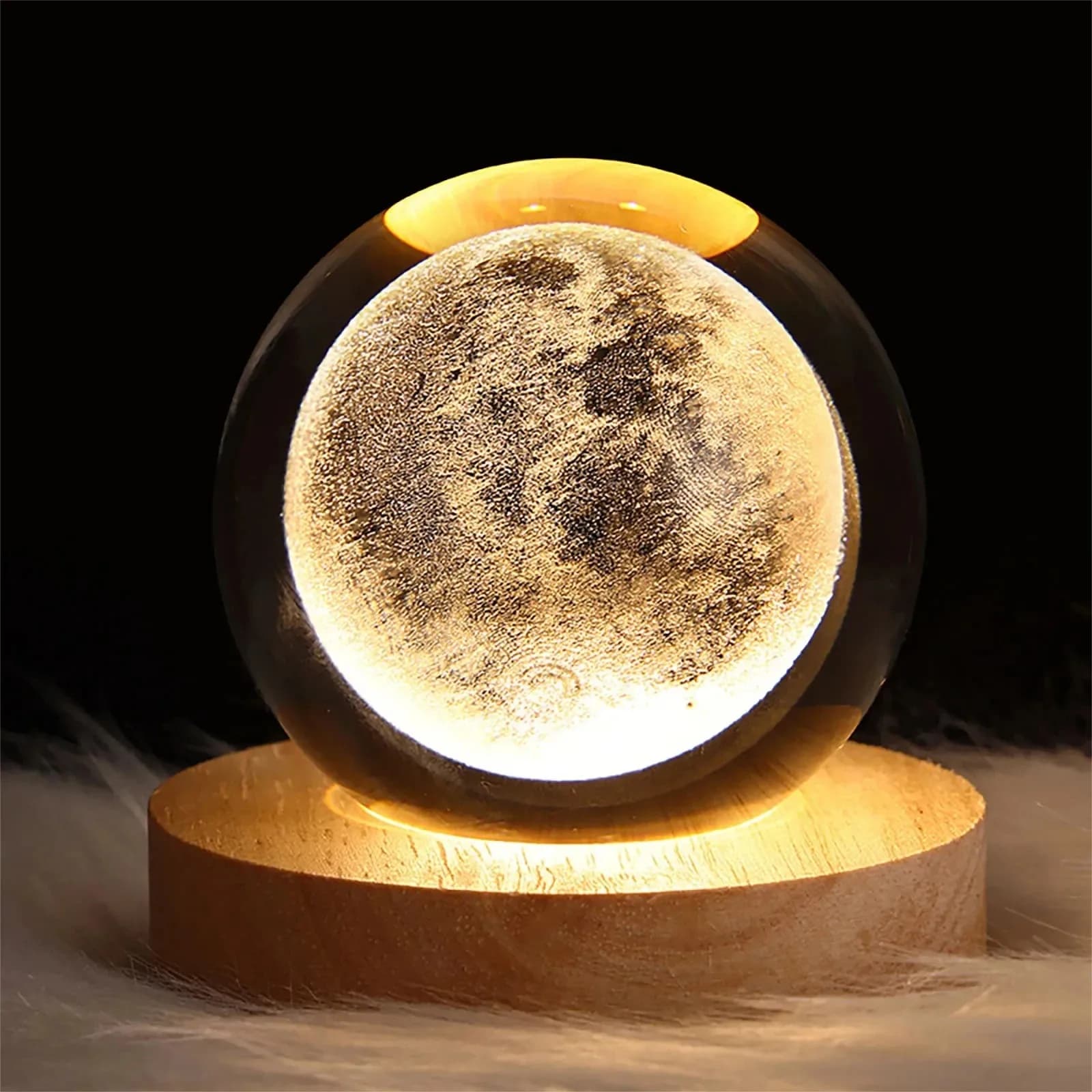 Lampada a sfera di cristallo 3D unica con galassia e proiezioni planetarie luce notturna USB per una sfera al plasma con atmosfera accogliente
