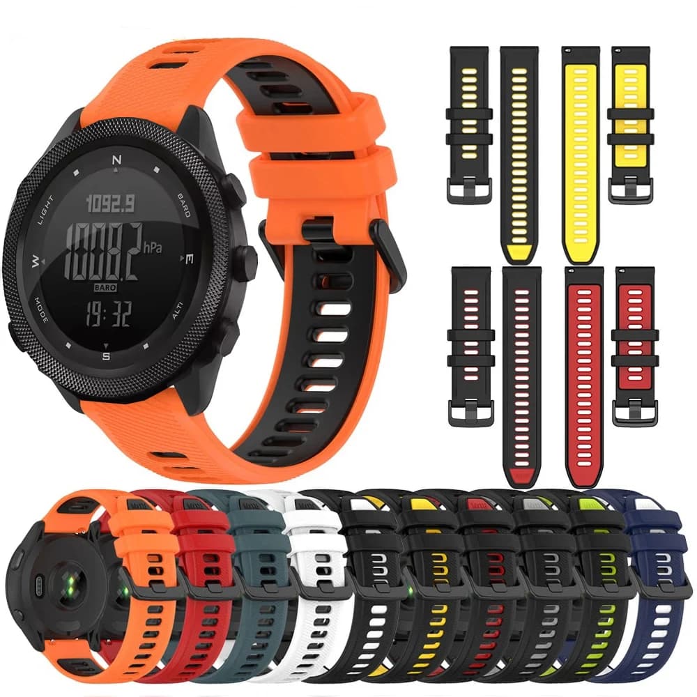 Cinturino sportivo in silicone per NORTH EDGE APACHE-46 Smart Watch Cinturino da polso traspirante rapido da 22 mm per accessori APACHE-46
