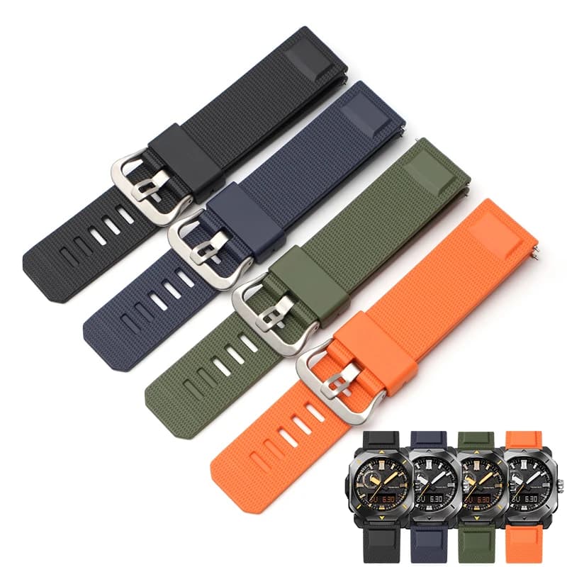 TPU Silicone Strap for Casio PROTREK PRW-6900 PRW-6800/3400 Men Sport waterproof quick release strap Clock accessories 23mm