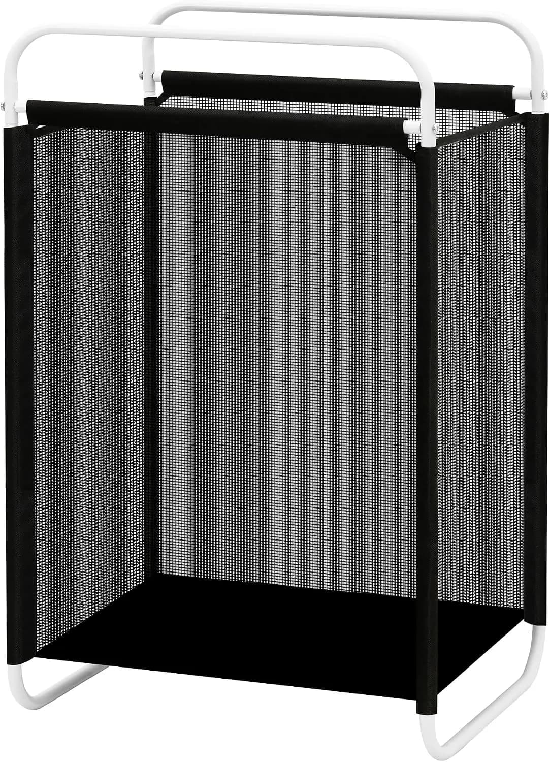 75L Laundry Hamper with Metal Frame, Breathable Mesh Bag, Portable Dirty Clothes Basket for Bedroom, Dorm, Closet - Black
