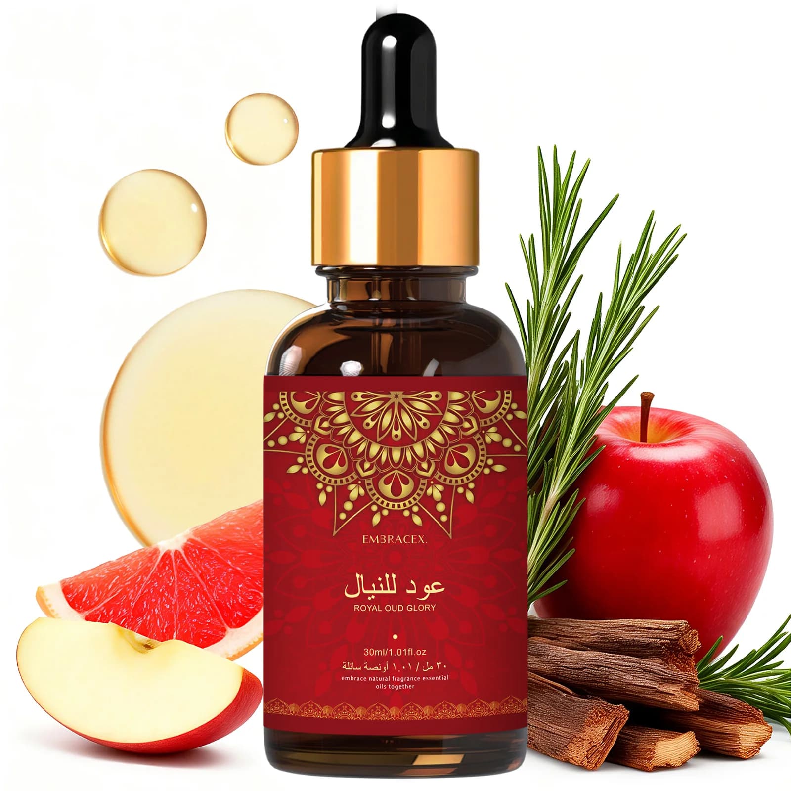 30ml Royal Oud Glory Essential Oil عود للنيال Car Air Freshener Oil，Warm Fragrance Long Lasting Scent Gift To Friends
