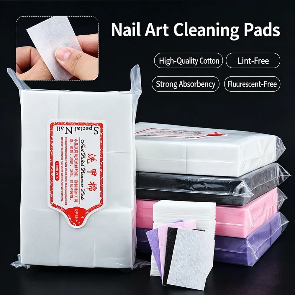 540/1000pcs Nail Polish Remover Pads – Thick Lint-Free Sturdy Nail Cleansing Wipes